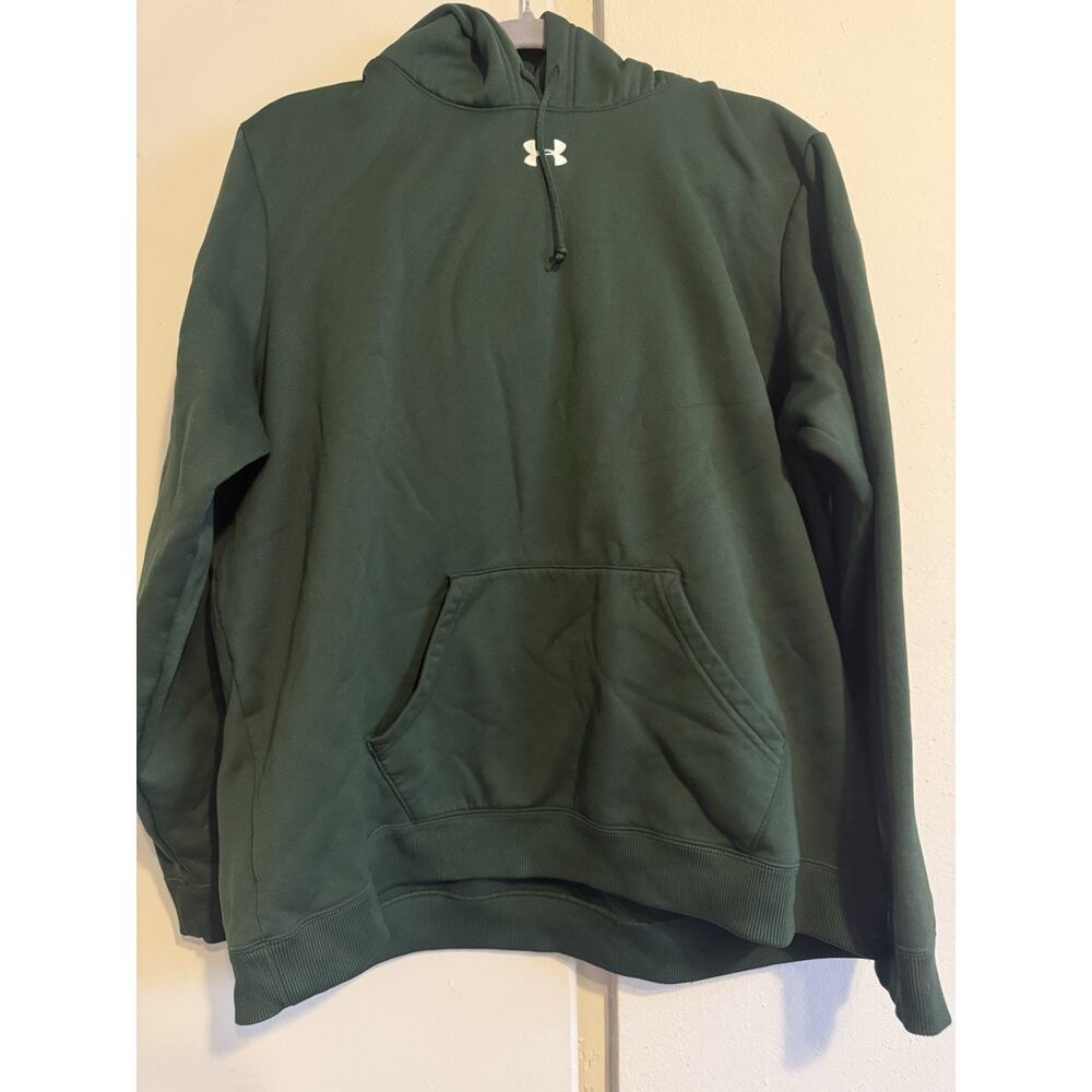 Under Armour Sweatshirt Mens 2XL Green Fleece Hoodie Pullover Warm Long Sleeve